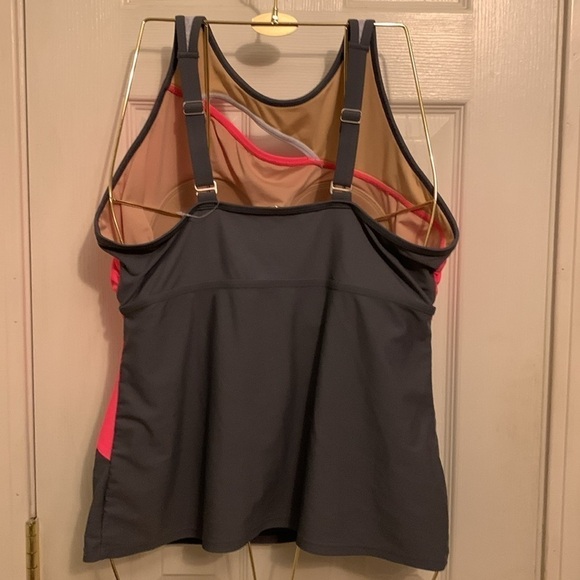 Free Country Orange & Gray Bathing Suit Top Size XL - Picture 3 of 8